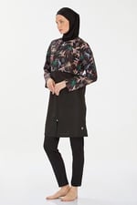 İhvan Online Rozamay 9282-24 Siyah Nissa Tam Tesettür Mayo