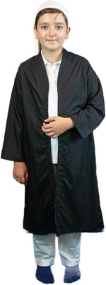 Ihvan Online Siyah Buhara Yaka Namaz Elbisesi Erkek Çocuk Cübbe