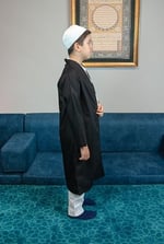 Ihvan Online Siyah Buhara Yaka Namaz Elbisesi Erkek Çocuk Cübbe