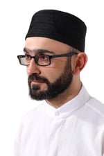 İhvan Online Siyah Kapitone Desenli Kadife Kalıp Namaz Takkesi Siyah 60