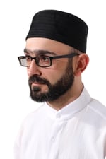 İhvan Online Siyah Kapitone Desenli Kadife Kalıp Namaz Takkesi