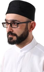 İhvan Online Siyah Kapitone Desenli Kadife Kalıp Namaz Takkesi Siyah 60