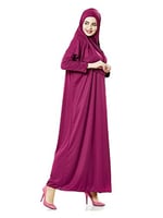 İhvan Online Tek Parça Namaz Elbisesi - Fuşya- 5015 ve Seccade ve Zikirmatik - Üçlü Takım Fuşya 46-52