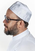 İhvan Online Topbaş Nakış Desenli Kalıp Kumaş Takke Beyaz Beyaz 58