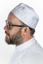 İhvan Online Topbaş Nakış Desenli Kalıp Kumaş Takke Beyaz Beyaz 58