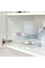 IKEA 3 Adet Cam Saklama Kabı Seti 180 ml, Kare-Vakumlu Mini Kaplar