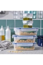 IKEA 3 Adet Cam Saklama Kabı Seti 180 ml, Kare-Vakumlu Mini Kaplar