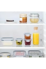 IKEA 3 Adet Cam Saklama Kabı Seti 180 ml, Kare-Vakumlu Mini Kaplar