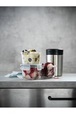 IKEA 3 Adet Cam Saklama Kabı Seti 180 ml, Kare-Vakumlu Mini Kaplar