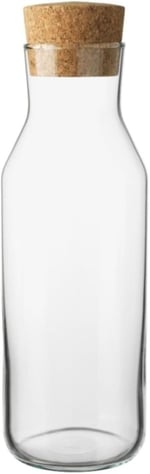 IKEA 365+ Cam Karaf, Su Şişesi, Mantar Kapaklı, 1 Lt, Beyaz