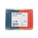 IKEA Bevara torba klipsi,Boyutlar: 6 cm uzunluğunda 10 adet ve 11 cm uzunluğunda 16 adet, karışık renkler