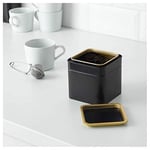 Ikea BLOMNING Kahve/Çay Kutusu, Siyah ve Altın Renkli, 10x10x10 Santimetre, 203.732.06