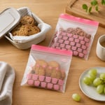Ikea ISTAD 2.5L ve 1.2L Orta Boy Çift Mühürlü Dondurucu Gıda Torbaları, Kırmızı/Pembe Baskı, 1qt ve 3qt, 805.256.74 - 100 Torbalık Set