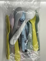IKEA Kalas Bebek/Bebek 18 Parça Çatal Kaşık Bıçak Seti, Pastel Çok Renkli, BPA içermez