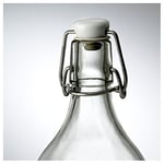 IKEA KORKEN şeffaf cam şişe, tıpalı, yağ, sirke, içecek, bira, su, kombucha, kefir, soda için sallanan şişeler, (481 ml)