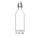 IKEA KORKEN şeffaf cam şişe, tıpalı, yağ, sirke, içecek, bira, su, kombucha, kefir, soda için sallanan şişeler, (481 ml)