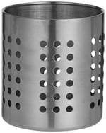 IKEA sepeti 'Ordning' Besteckstaender paslanmaz çelik – Kuechenutensilienhalter – 12 cm Çap-13,5 cm Yükseklik, paslanmaz çelik, Gümüş, 14 x 12 x 12 cm