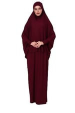 İki Parça Pratik Namaz Elbisesi 8016 Bordo