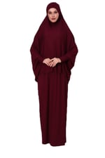 İki Parça Pratik Namaz Elbisesi 8016 Bordo