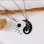 İkili Ying Yang Best Friends BFF Metal Ay Güneş Zincirli Kolye