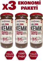 İlikli Dana Kemik Suyu Yüksek Kolajen ve Protein Deposu (480 ml x3 Adet)