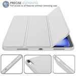 iMieet iPad Air 11 İnç Kılıf M3(2025) / M2 (2024), iPad Air 5. / 4. Nesil Kılıf 2022/2020 10,9 İnç Kalem Tutuculu, Yumuşak TPU Arka Kısımlı Üç Katlı Akıllı Kılıf (Açık Gri)