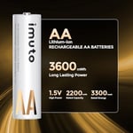 Imuto 3600mWh AA Şarj Edilebilir Lityum Pil (8’li Paket)