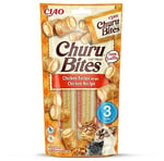 INABA Churu Bites - Kedi elinizden beslenmek için davranır - kremsi dolgulu çıtır çantalar - tavuk
