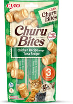 INABA Churu Isırıkları - El Besleme için Kedi Tedavileri - Kremsi Dolgulu Çıtır Torbalar - Ton balığı