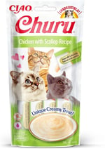Inaba Churu Lick-Able Puree The Cats Tavuk ve Tarak Paketi 4 x 14g Tüpler