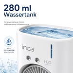 Inca IMF-10B Şarj Edilebilir 2400 mAh Taşınabilir Buzlu Su Hazneli Soğutucu Renkli Işıklı Masa Fanı Masaüstü Fan 6 İnch 360 Döner Püskürtme Kanalları 2 Çalışma Süresi 3-5 Saat Su Tank Kapasitesi 280Ml