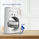 Inca IMF-10B Şarj Edilebilir 2400 mAh Taşınabilir Buzlu Su Hazneli Soğutucu Renkli Işıklı Masa Fanı Masaüstü Fan 6 İnch 360 Döner Püskürtme Kanalları 2 Çalışma Süresi 3-5 Saat Su Tank Kapasitesi 280Ml