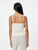 İnce Askılı Crop Pijama Üstü Rahat Kalıp