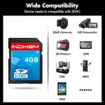 INDMEM SD Kart 4 GB 5 Paket SDHC Sınıf 4 Flash Bellek Kartı 4 GB Dijital Kamera Kartları