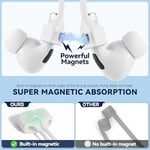 Inesore Manyetik ile 1 Paket AirPod Kayışı,Spor Anti-Kayıp için AirPod Kordon Anti-Kayıp,AirPods 4 ile Uyumlu Hava Bölmeleri Aksesuarları, Air Pod Pro 2/1, Air Pod 3/2/1 -Beyaz