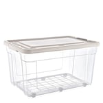 Infinity Şeffaf Tekerlekli Saklama Kabı - 47,5x69,5x40,5 (h) cm (90 LİTRE)