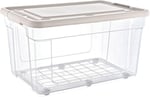 Infinity Şeffaf Tekerlekli Saklama Kabı - 47,5x69,5x40,5 (h) cm (90 LİTRE)