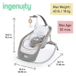 Ingenuity Boutique Koleksiyonu Yıkanabilir Premium Peluş Kumaşlı Katlanabilir Bebek Sallanan Koltuğu - Bella Teddy, 0-30 Ay