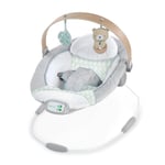 Ingenuity Cozy Spot Yatıştırıcı Bebek Zıpzıpı Ahşap Oyuncaklı Yay, Doğal Kauçuk Oyuncak, Emniyet Kemeri, Müzik Ve Otomatik Kapanma, 0 İle 6 Aylık Arasındaki Bebekler İçin, Gri