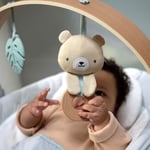 Ingenuity Cozy Spot Yatıştırıcı Bebek Zıpzıpı Ahşap Oyuncaklı Yay, Doğal Kauçuk Oyuncak, Emniyet Kemeri, Müzik Ve Otomatik Kapanma, 0 İle 6 Aylık Arasındaki Bebekler İçin, Gri