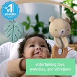 Ingenuity Cozy Spot Yatıştırıcı Bebek Zıpzıpı Ahşap Oyuncaklı Yay, Doğal Kauçuk Oyuncak, Emniyet Kemeri, Müzik Ve Otomatik Kapanma, 0 İle 6 Aylık Arasındaki Bebekler İçin, Gri