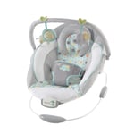 Ingenuity Rahatlatıcı Ana kucağı Bebek Koltuğu, Sesler ve Titreşimler, 0-6 Ay, 9 kg'a Kadar - Morrison, Fil/Aslan Oyuncaklı (Gri/Mavi)