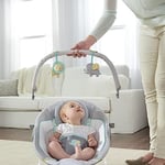 Ingenuity Rahatlatıcı Ana kucağı Bebek Koltuğu, Sesler ve Titreşimler, 0-6 Ay, 9 kg'a Kadar - Morrison, Fil/Aslan Oyuncaklı (Gri/Mavi)