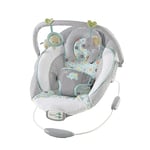 Ingenuity Rahatlatıcı Ana kucağı Bebek Koltuğu, Sesler ve Titreşimler, 0-6 Ay, 9 kg'a Kadar - Morrison, Fil/Aslan Oyuncaklı (Gri/Mavi)