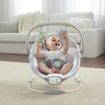 Ingenuity Rahatlatıcı Ana kucağı Bebek Koltuğu, Sesler ve Titreşimler, 0-6 Ay, 9 kg'a Kadar - Morrison, Fil/Aslan Oyuncaklı (Gri/Mavi)