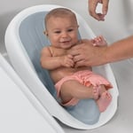 Ingenuity Summer Infant Temiz Durulama Bebek Banyo Koltuğu, Tezgahta, Lavaboda veya Küvette Kullanım için Yumuşak Destek, 3 Yatma Pozisyonu, Hızlı Kuruma, Doğumdan Oturmaya Kadar Kullanım - Gri