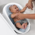 Ingenuity Summer Infant Temiz Durulama Bebek Banyo Koltuğu, Tezgahta, Lavaboda veya Küvette Kullanım için Yumuşak Destek, 3 Yatma Pozisyonu, Hızlı Kuruma, Doğumdan Oturmaya Kadar Kullanım - Gri