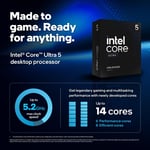 Intel® Core™ Ultra 5 245K 5,2 GHz'e kadar 14 Çekirdekli (6 P-Cores + 8 E-Core) Masaüstü Bilgisayar İşlemcisi