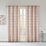 Intelligent Design Raina Total Blackout Metalik Baskı Gromet Üst Tekli Perde Paneli Termal Yalıtımlı Işık Engelleyici Drape, Yatak Odası, Oturma Odası ve Yurt için, 50 x 84, Allık/Altın, 1 Adet
