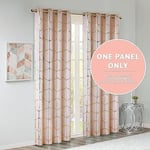 Intelligent Design Raina Total Blackout Metalik Baskı Gromet Üst Tekli Perde Paneli Termal Yalıtımlı Işık Engelleyici Drape, Yatak Odası, Oturma Odası ve Yurt için, 50 x 84, Allık/Altın, 1 Adet